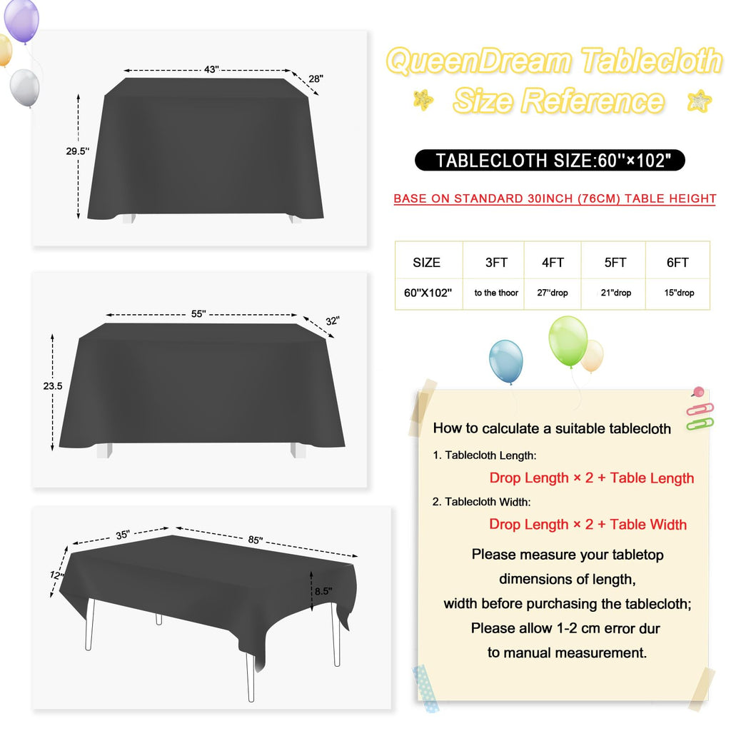 Black Sequin Tablecloth 60"x102" Black Table Cloth Rectangle Glitter Fabric