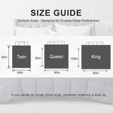 Luxury Goose Feather Down Fiber Comforter Queen, 300TC Grey Cotton Blended Duvet Insert