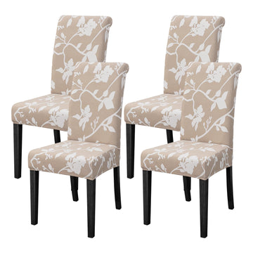 Dining Room Chair Covers Set of 4, Stretch Dining Chair Cover Kitchen Washable Removable(4Pack, Printed Geometric