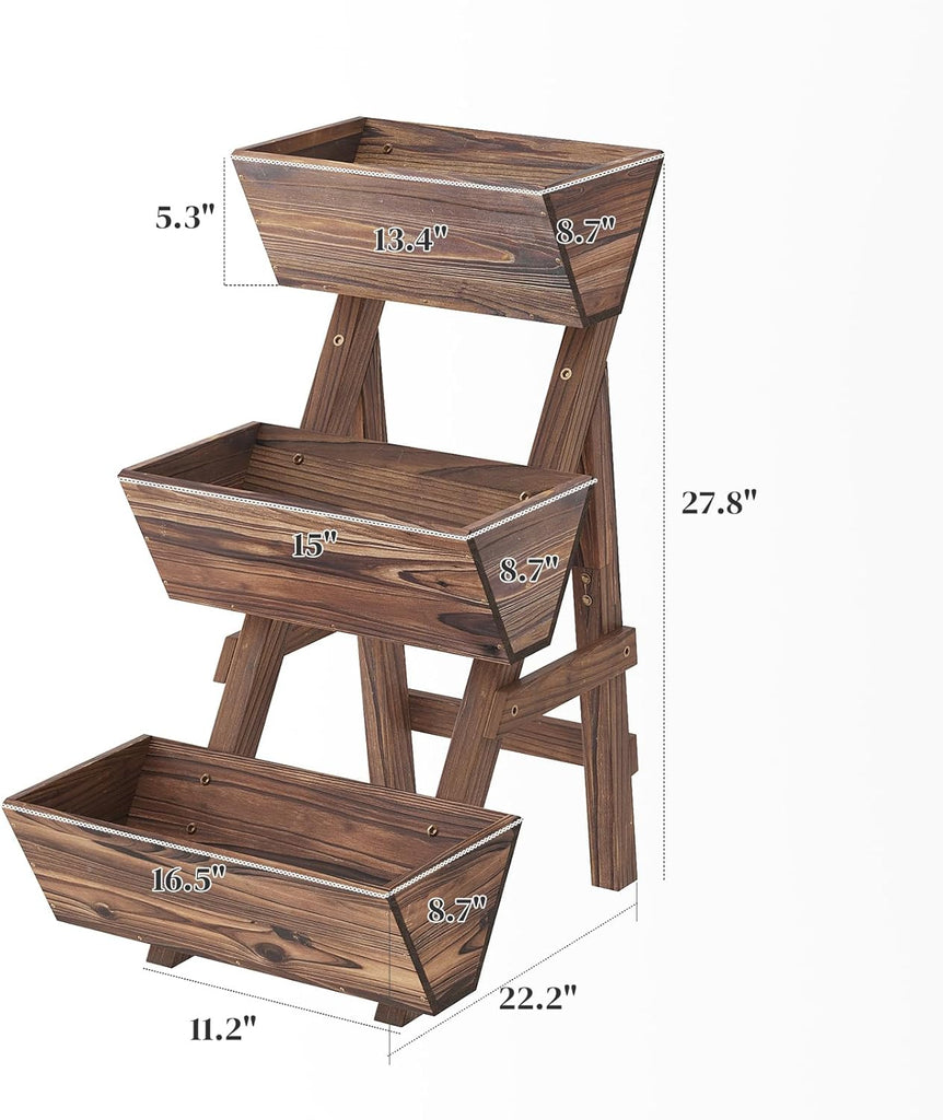 Wooden Vertical Raised Garden Bed, Tiered Planter Box, Garden Planter Stand