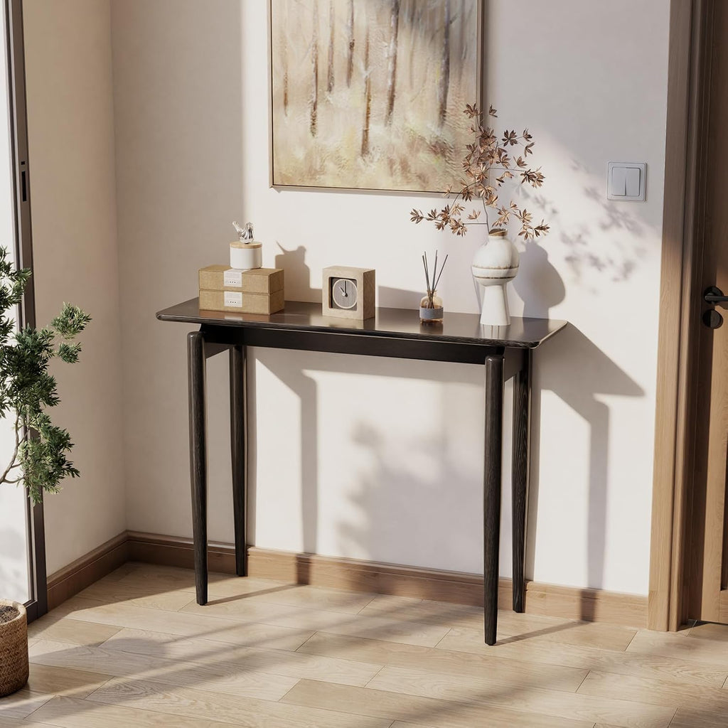 Wood Console Table Black Entryway Table, Thin Console Table, Sofa Tables (39.4'')