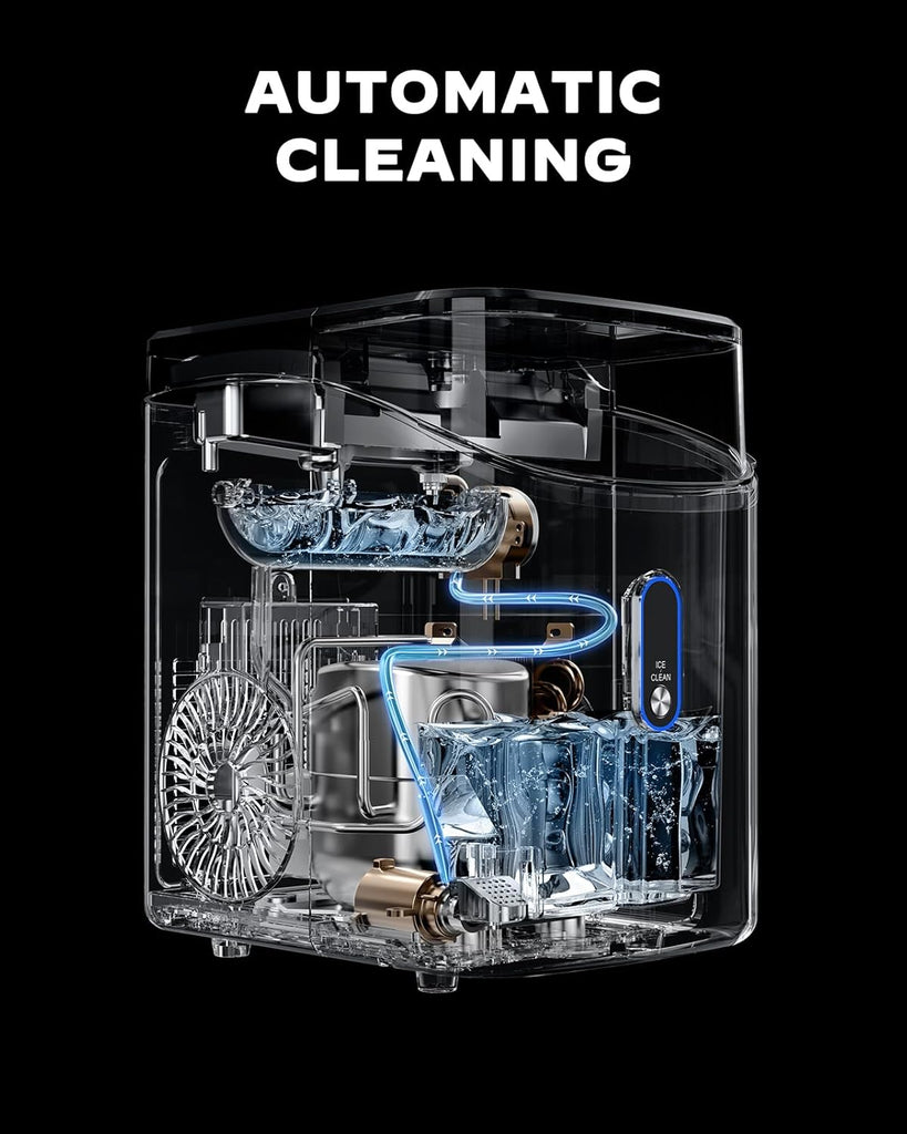 Nugget Ice Maker Countertop, Pebble Ice Maker with Soft Chewable Ice, One-Click Operation Ice Machine