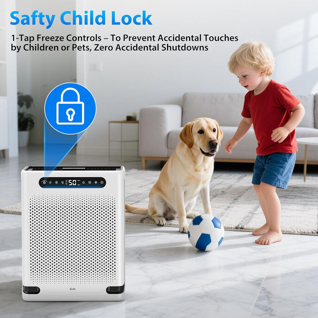 Air Purifiers for Home Large Room Up to 2600 Ft², HEPA Air Purifier with Washable Filter & Air Quali