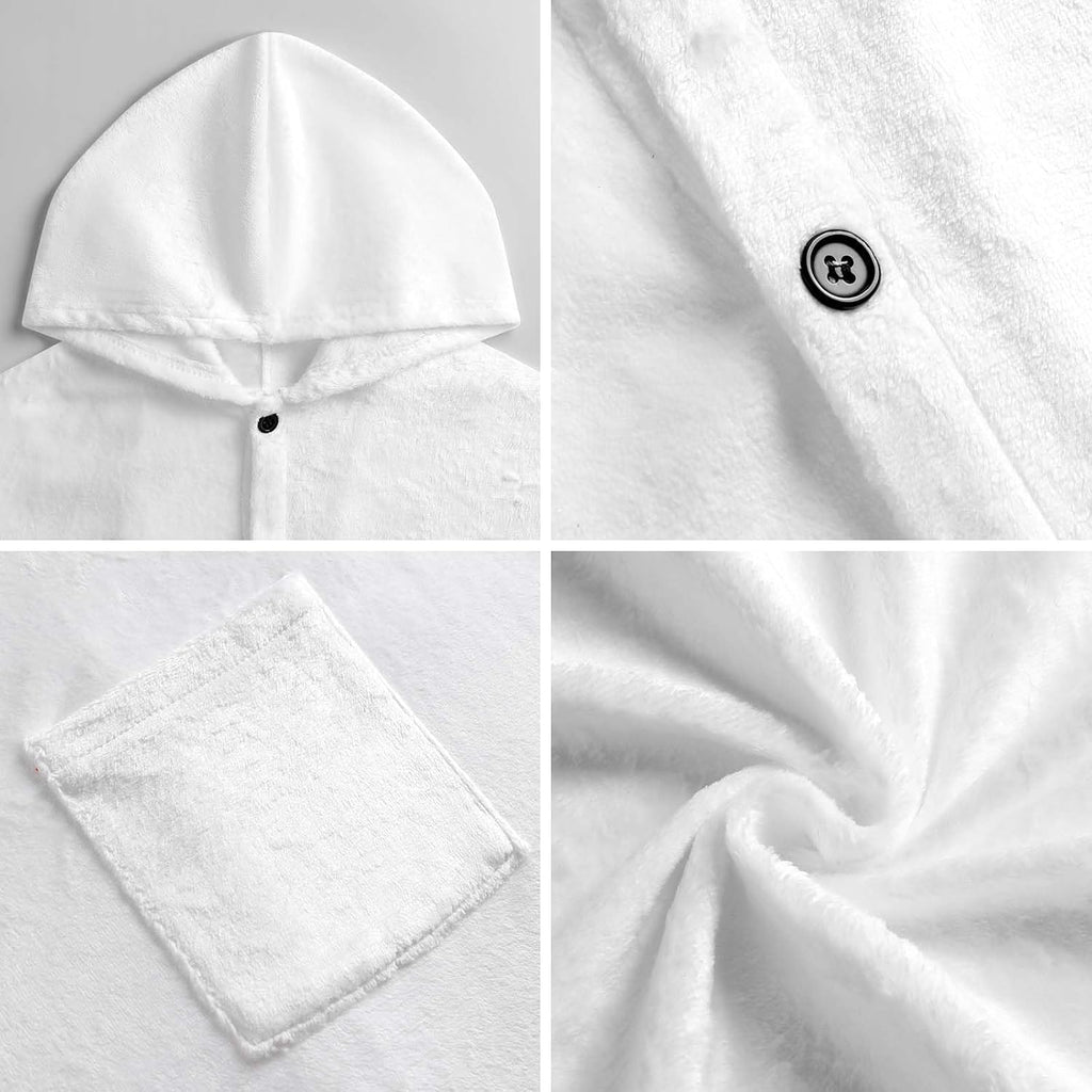Black And White World Map Wearable Blanket Hoodie Flannel Hooded Blanket | Sweatshirt Oversized Cozy Sweater Gift