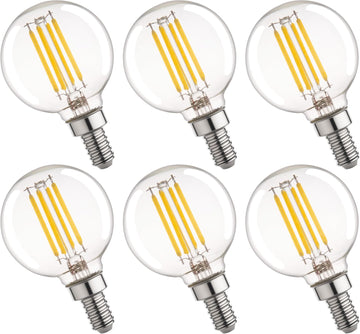 G16.5 Led Bulb, Small Round Edison Light Bulbs, Dimmable E12 Globe Clear Vanity Light Bulbs, 5w 4000k Vintage LED