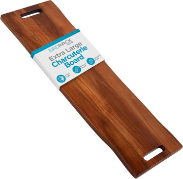 36" Acacia Wooden Cheese Serving Board with Handles - Extra Long - Party Charcuterie for Appetizers Food Kitchen