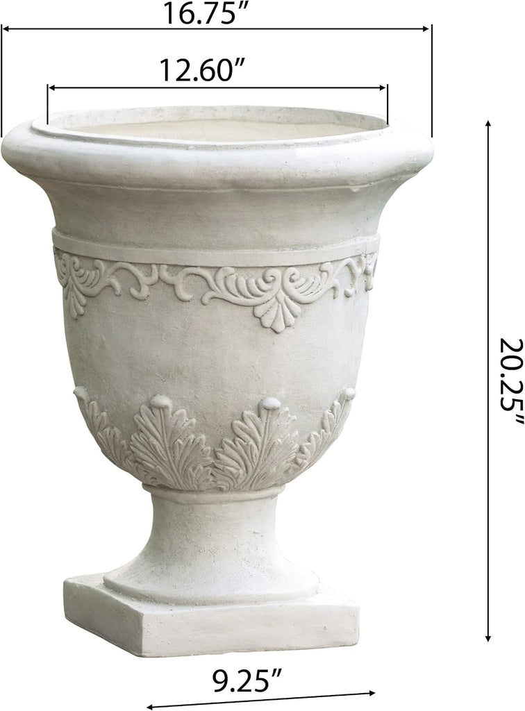 Antique Moroccan Urn Planter, 20", White