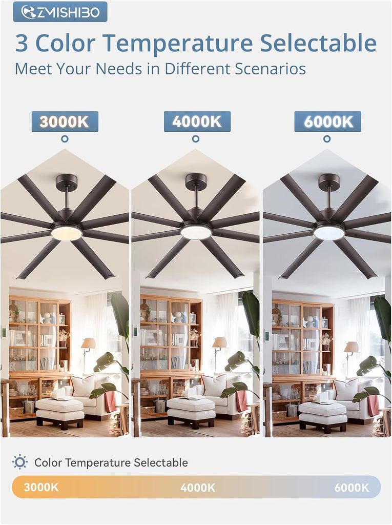 96" Ceiling Fan with LED Light and Remote - Oil Bronze
