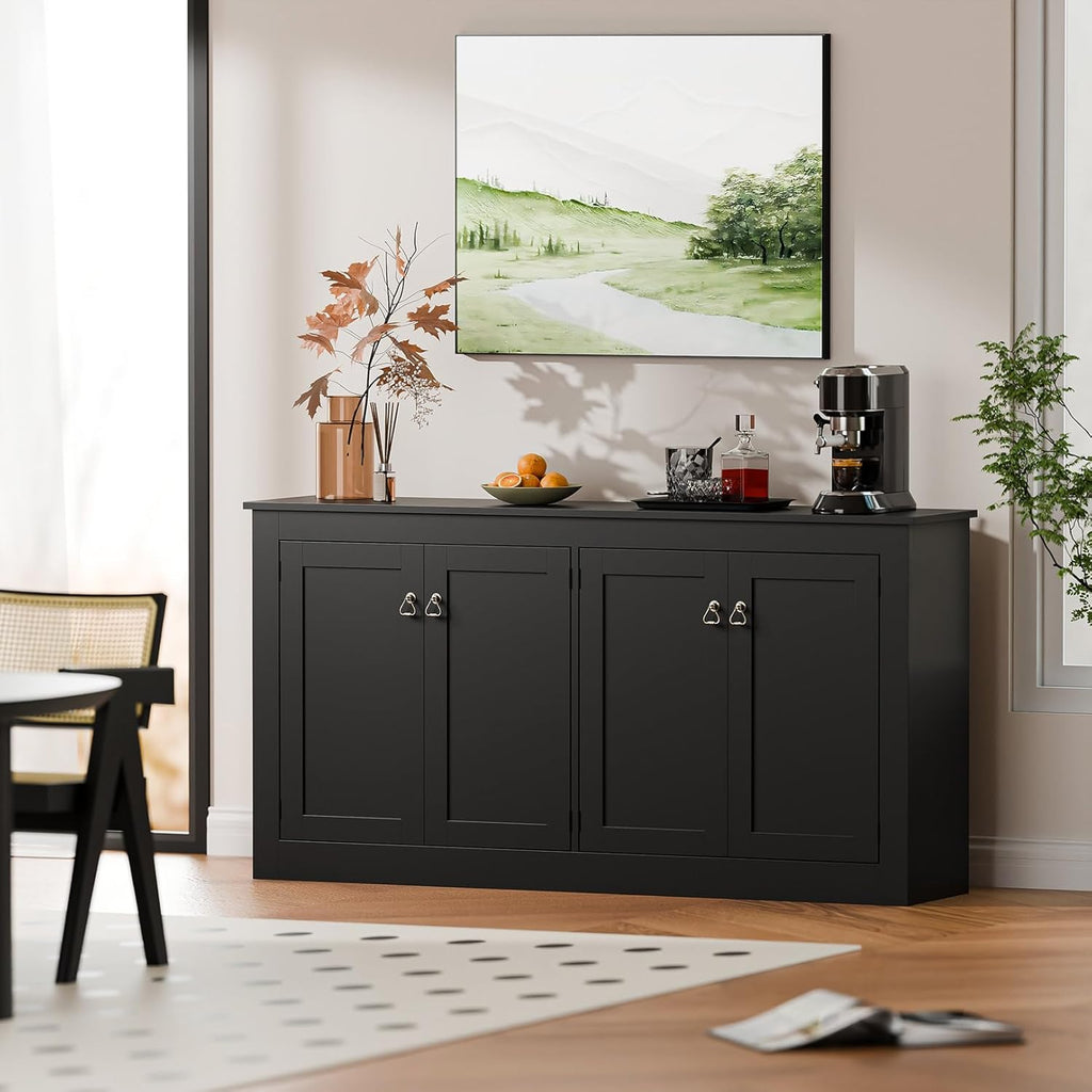 Buffet Cabinet with Storage - Kitchen Storage Cabinet Wood Console Table Coffee Bar Accent Cabinets for Living Room
