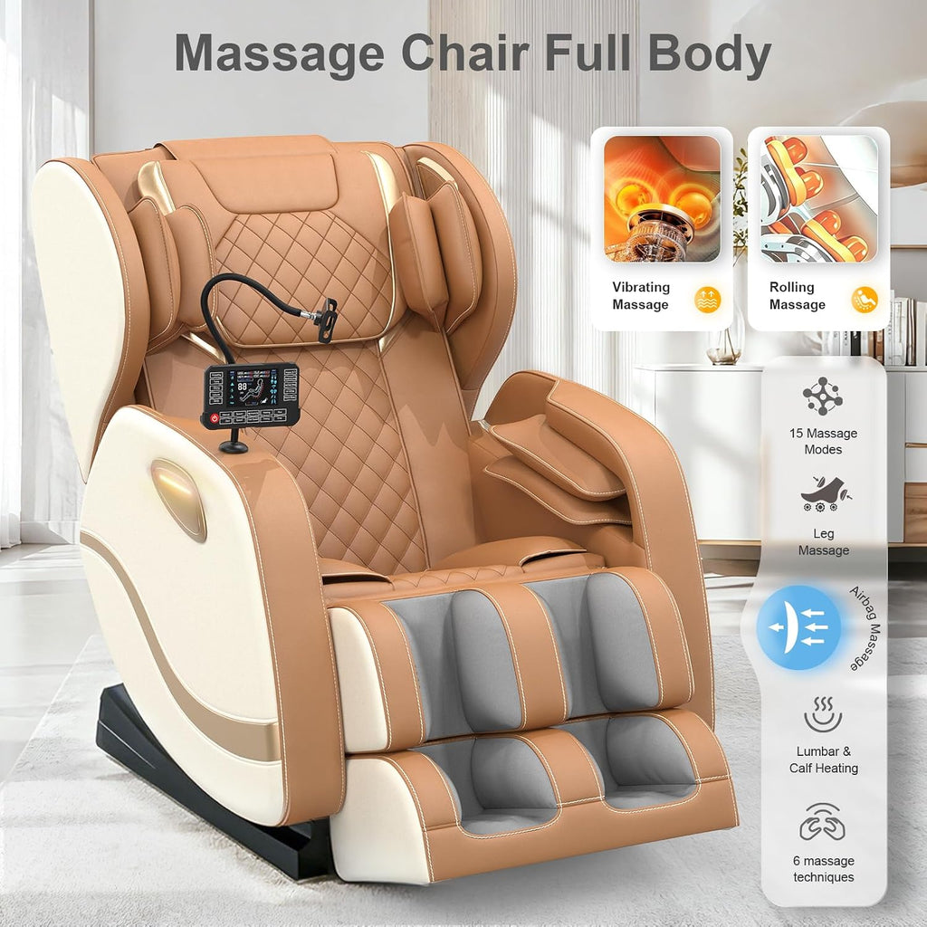 2026 SL Track Massage Chair Full Body, Zero Gravity Recliner | 12 Fix Rollers, 8 Airbags, 15 Auto Programs, Foot