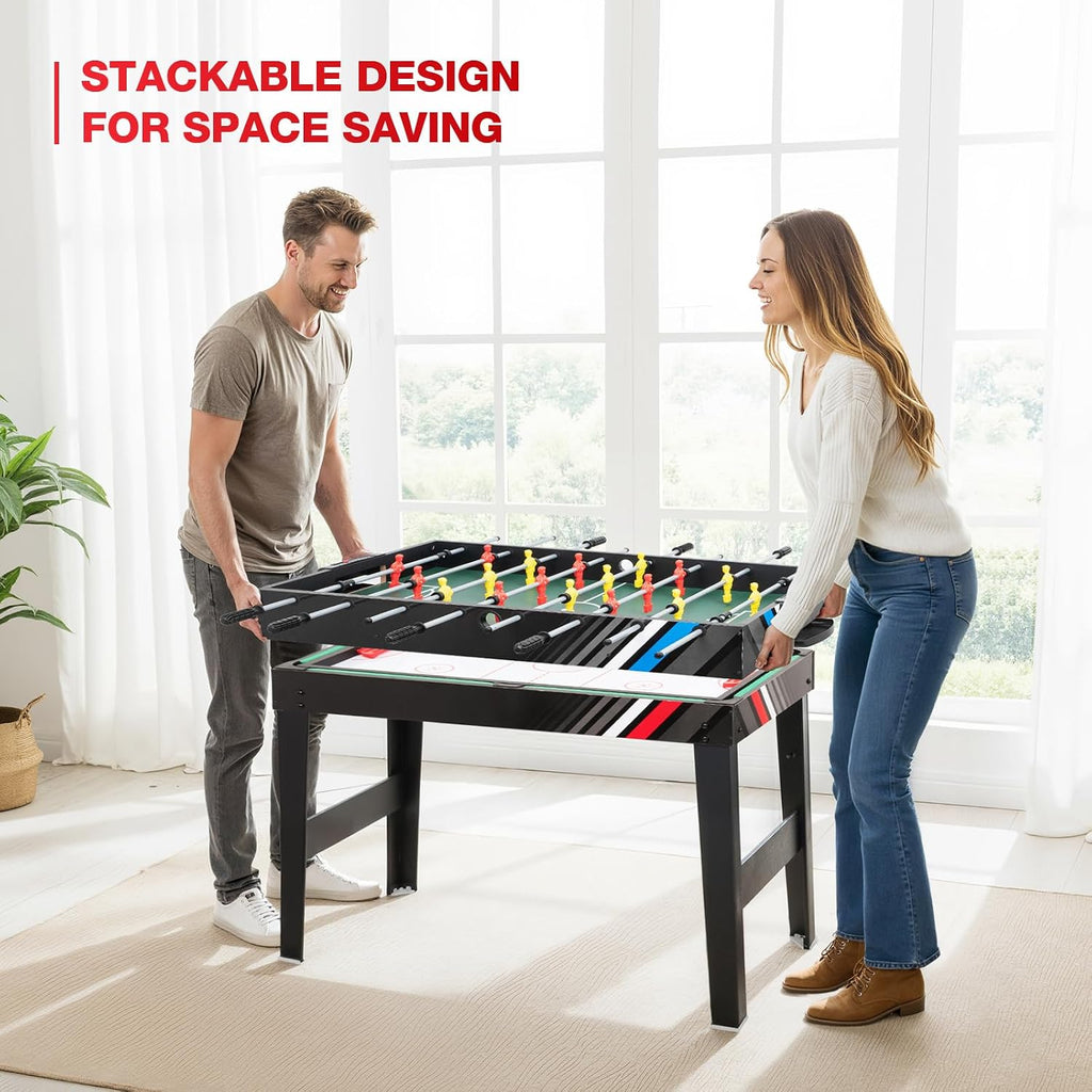 Multi Game Table 4-in-1 Combo Game Table-Foosball Table,Pool Billiards,Air Hockey & Table Tennis,Combination Table