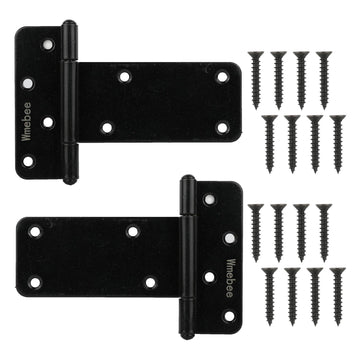 2 Pack 5in T-Strap Shed Door Hinges, 260 Lbs Capacity, Heavy Duty