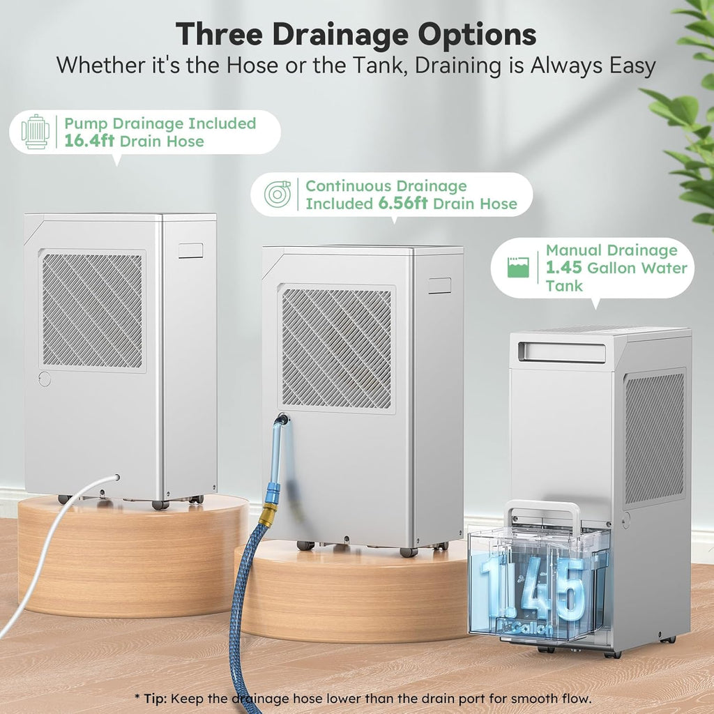 5000 Sq.Ft Energy Star Most Efficient 2024 Dehumidifier with Pump