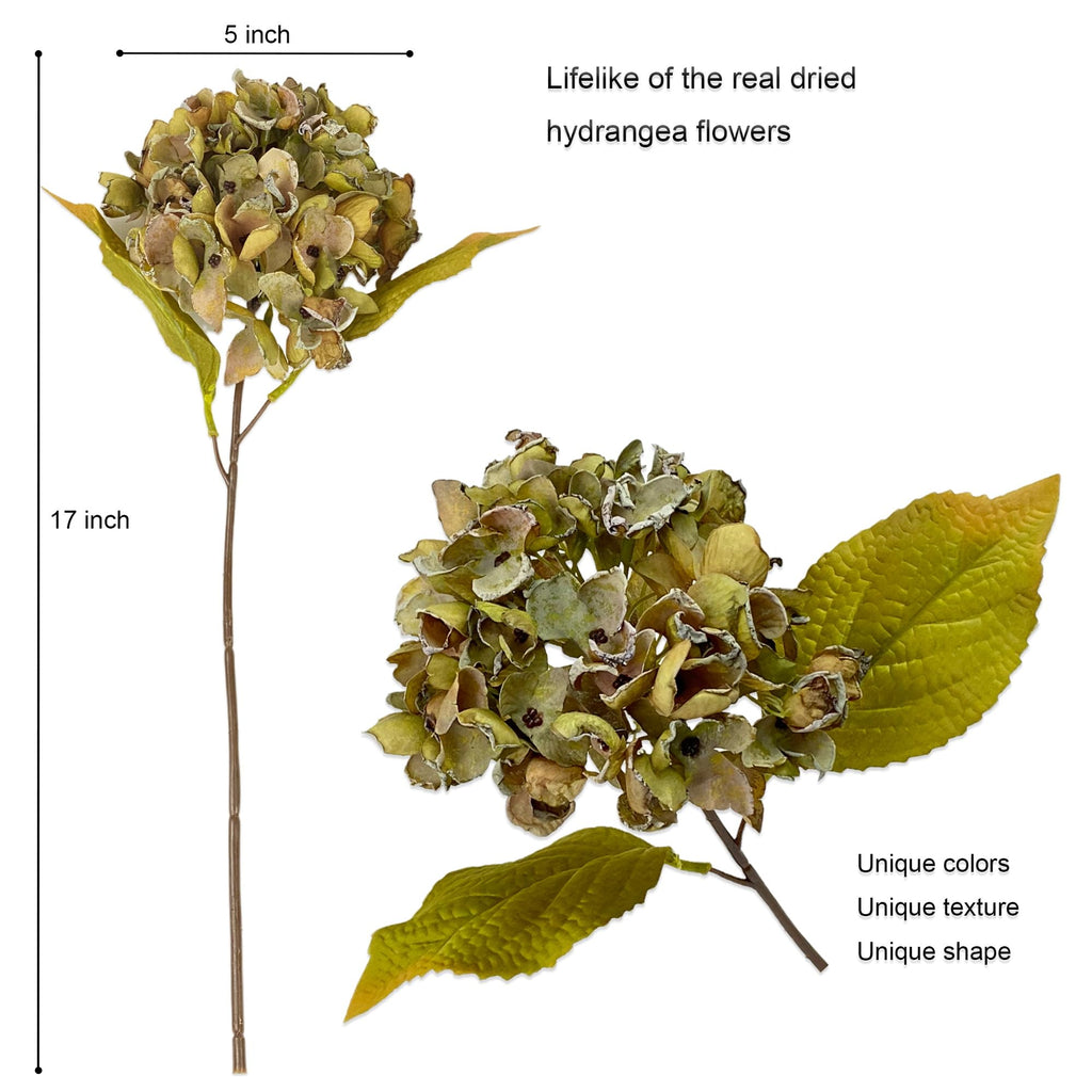 Silk Fall Flowers Artificial Silk Dried Hydrangea Artificial Fall Florals Bouquet Dried Flowers Autumn Decorations (6