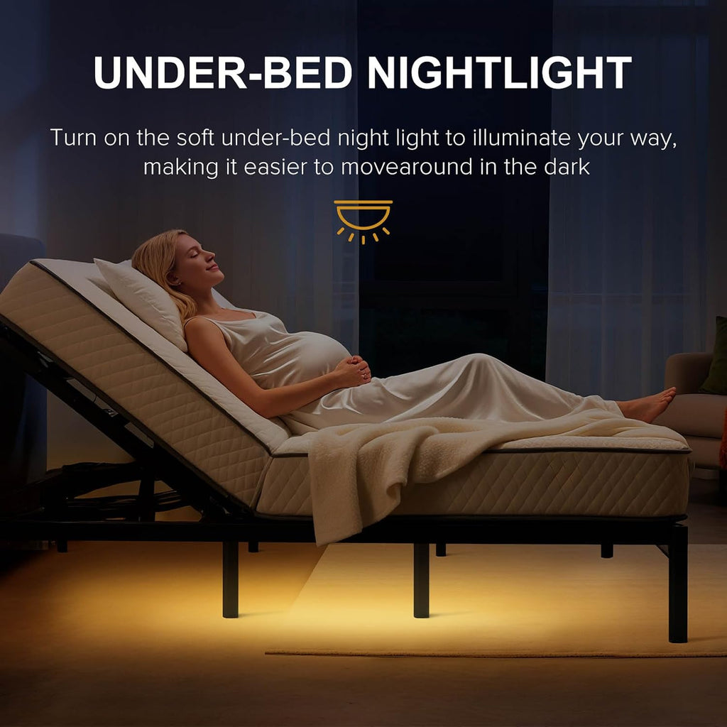 Queen Adjustable Bed Frame with Massage & Remote