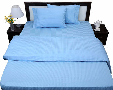 42X80 Inch RV Bunk Size Sheet Set, 100% Long Staple Cotton Sheets Set, with Deep Pocket fit Upto 15 Inch (Light Blue