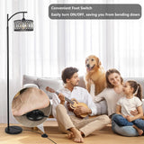 Crystal Floor Lamps, Modern Arc Floor Lamp, Black Standing Lamp with Edison Bulb, Height Adjustable Tall Lamp