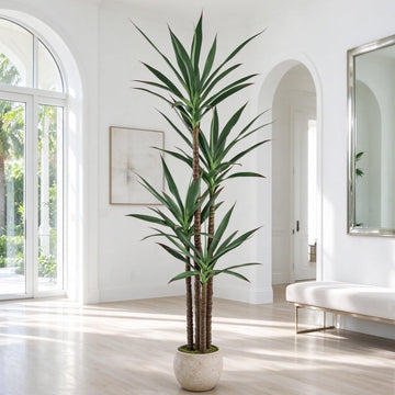 Artificial Agave Plant 7FT with 60 Thick Leaves & 4 Trunks