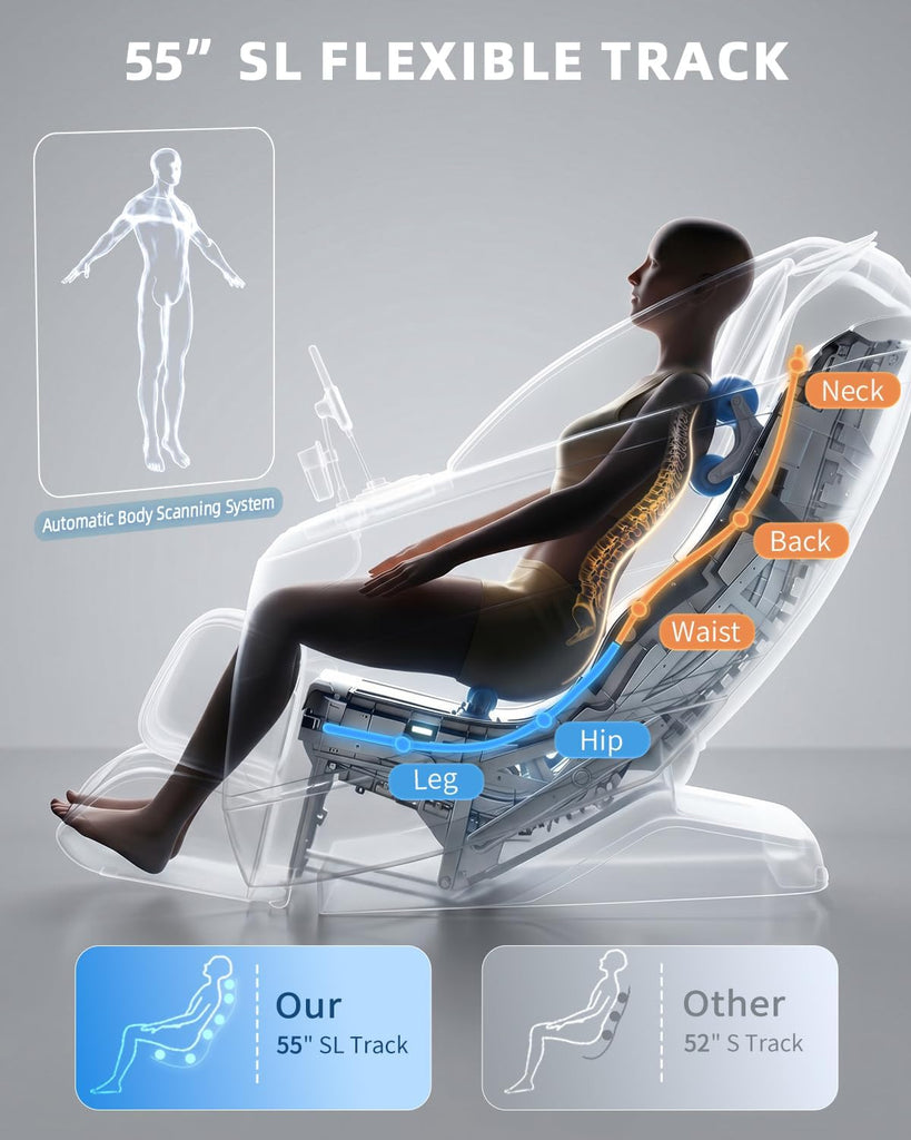 4D Massage Chair Full Body Zero Gravity Recliner,36 Airbags | Flexible 166° SL-Track with Yoga Stretch,18 Massage