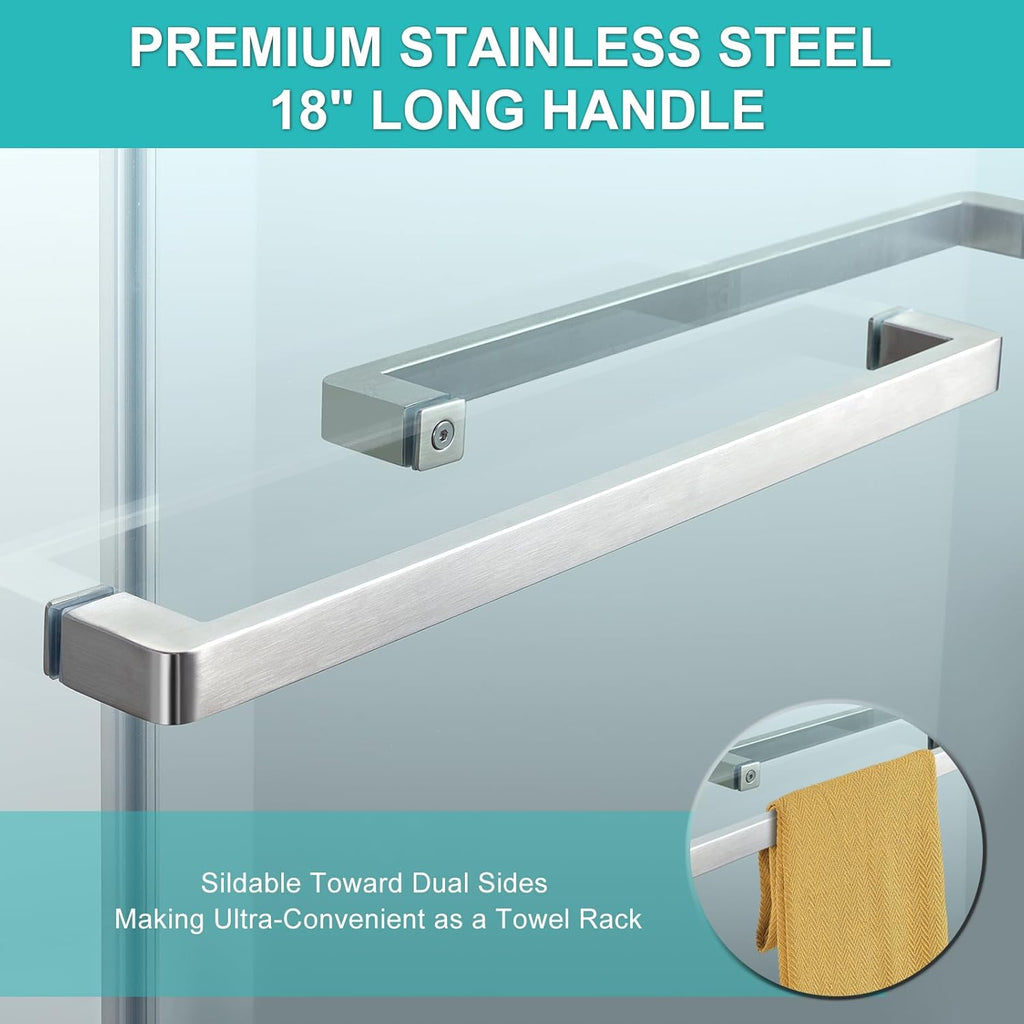 Milano Double Sliding Shower Door, 56-60" W x 74" H Framed Shower Door 5/16"(8mm) Clear SGCC Tempered Glass