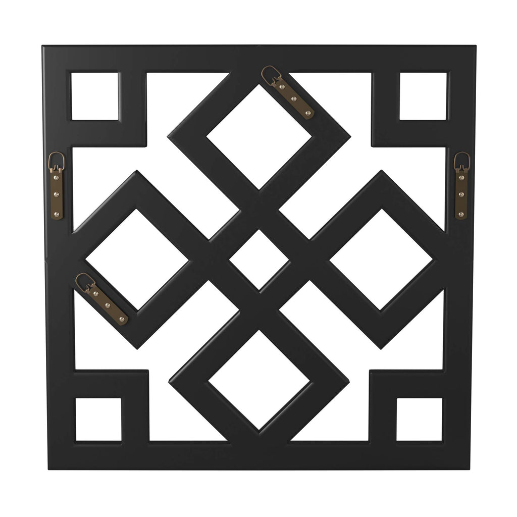 Elliott Moira Wall Mounted Interlocking Square Mirror with Geometric Shapes, Contemporary Decorative Bevelled Accent