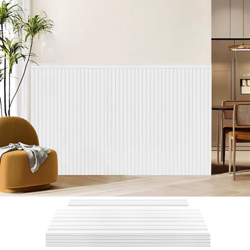 Beadboard Wainscoting Wall Panel Kit, 37.8 x 9.84 Inch, Matte White