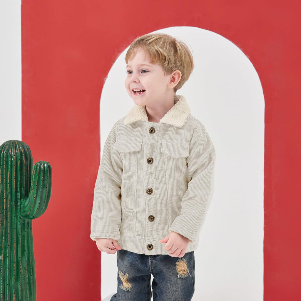 Baby Boy Winter Corduroy Sherpa Fleece Jacket