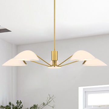 Modern Glass Chandeliers, Sputnik Chandelier Gold Pendant Lighting Fixture Glass Shade Ceiling Light Kitchen Island