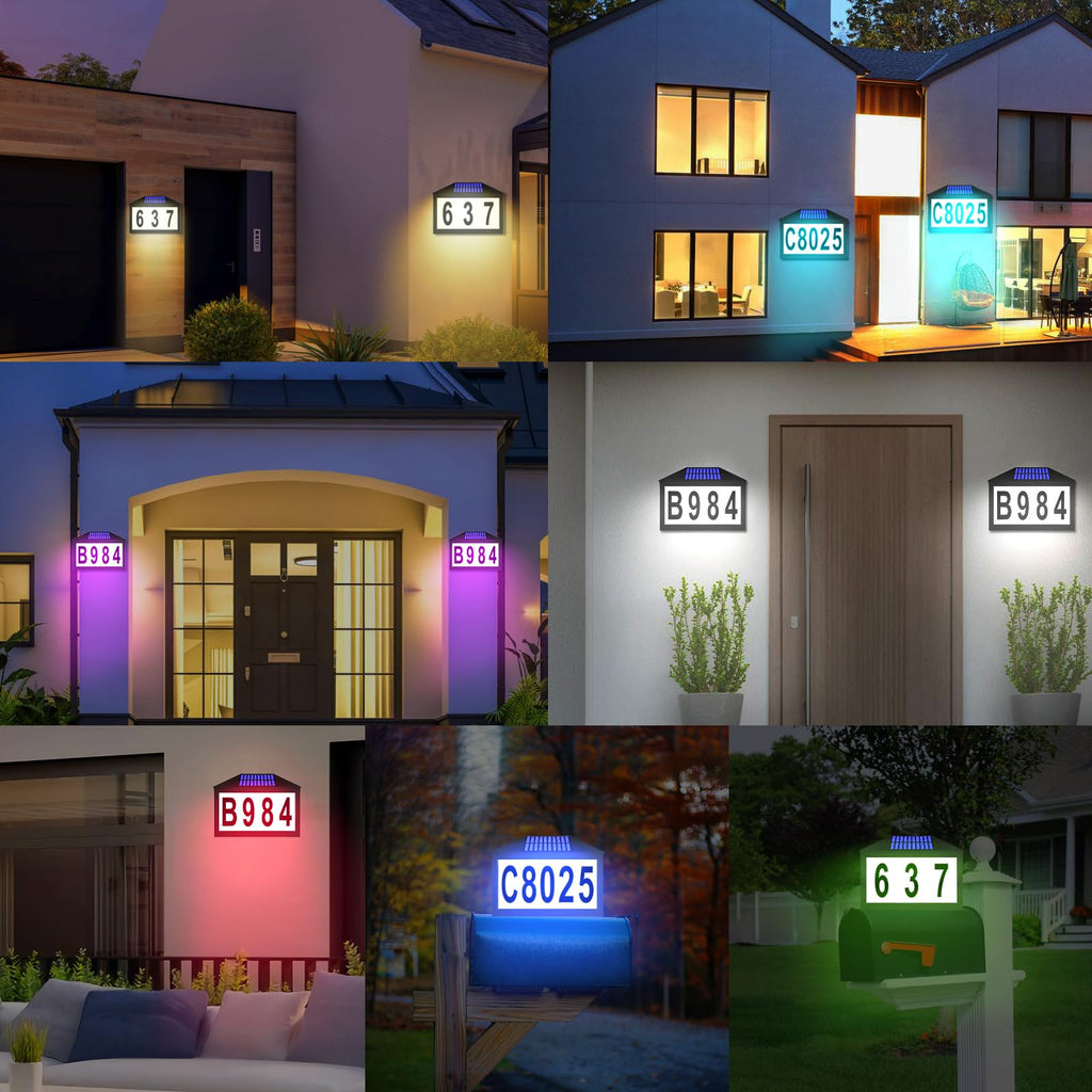 Solar House Numbers, Lighted Solar Address Number with Remote Control