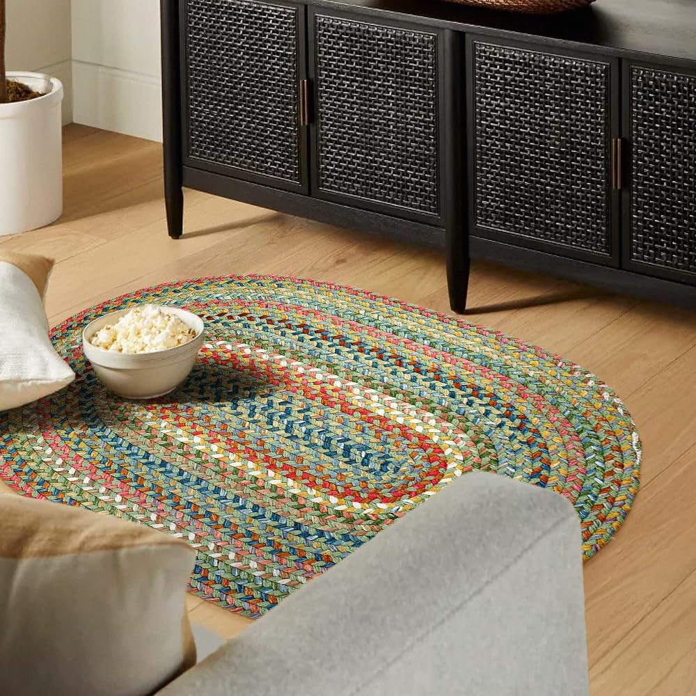 Calm Water CW65 Peridot 2' x 3' Oval - Braided Area Rug, Home Decor, Floor Mat or Bedroom Rug - Easy Care, Ideal for