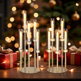 Gold Candelabra Centerpiece 4 Set 26.8'' Tall Candle Holder Centerpiece for Tables, 5 Arms Candlestick Holders with