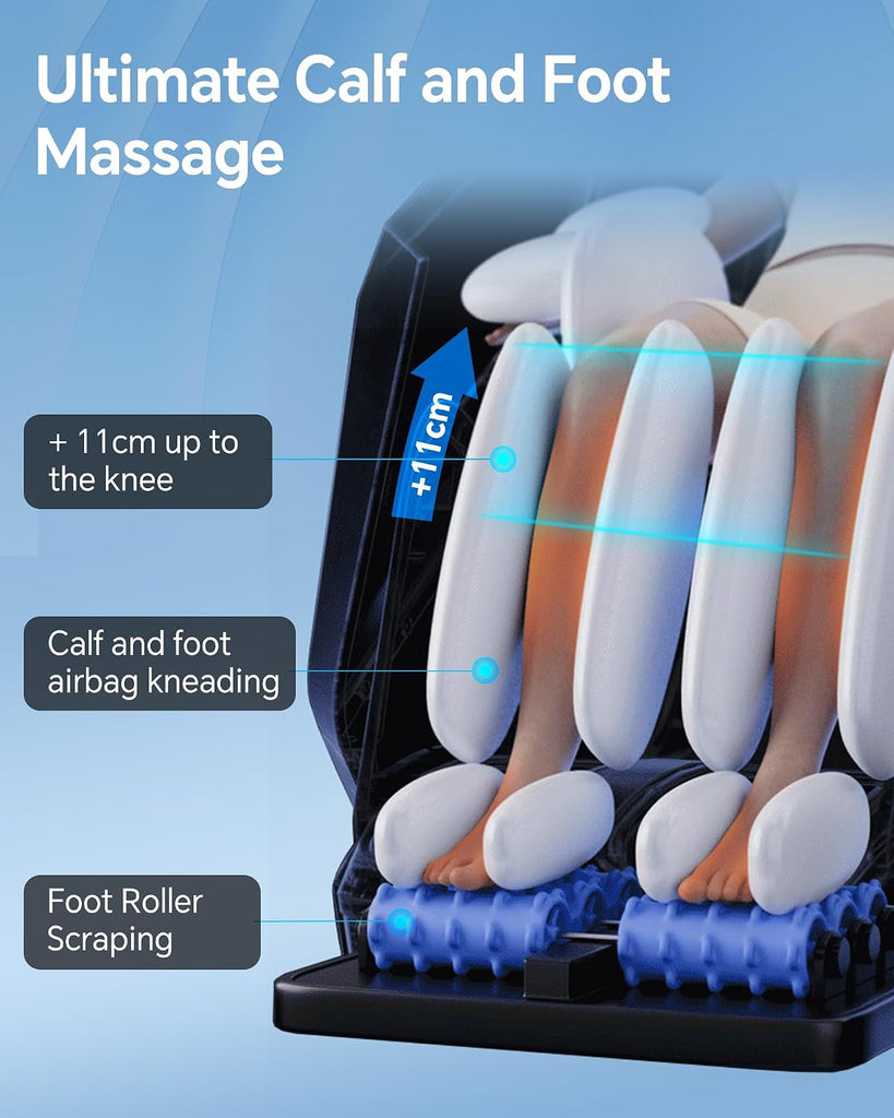 Massage Chair Full Body Zero Gravity, 3D ‌SL-Track Shiatsu Massage with Unique Rocking Sleep Mode, Upgraded Calf &