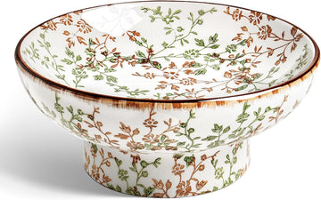 10" Ceramic Decorative Bowl, Key Bowl , Handcrafted Sturdy Pedestal Bowl, French Country Fruit Bowl Counter