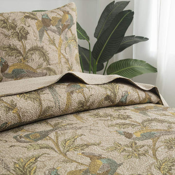Bedding American Country Quilt Comforter Sets Cotton Birds Printing Queen Quilt Set Vintage Bedspread Coverlet Set