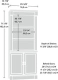 Palladia Bookcase with Doors, Multiroom Storage, Library Bookcase, Vintage Oak Finish
