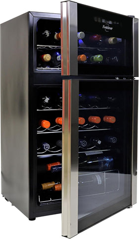 29 Bottle Wine Fridge - Wine Cooler with Glass Door, 3 Cu ft (86 L) Beverage Can