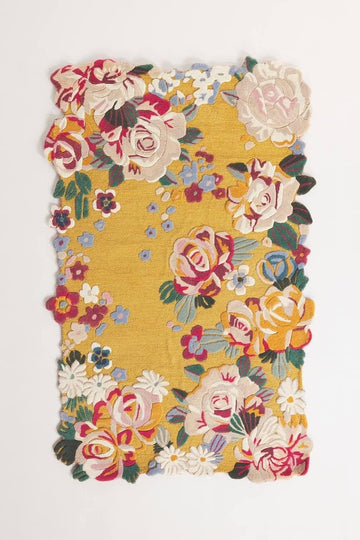 Hand Tufted Floral Area Rug, New Zealand Woolen