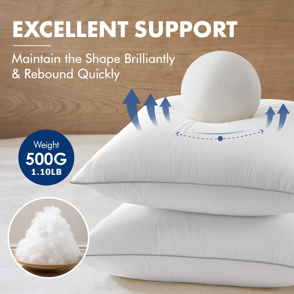 18x18 Inch Pillow Inserts with 100% Cotton Cover - Set of 4