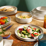 Two Time Oprah's Favorite Things Winner - Santorini Mist Double Bowl Terracotta Reactive Glaze Plates and Bowls