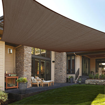 13' x 20' Rectangle Sun Shade Sail for Outdoor Patio, Brown | HDPE Fabric, 95% UV Block, Breathable Sunshade, Canopy