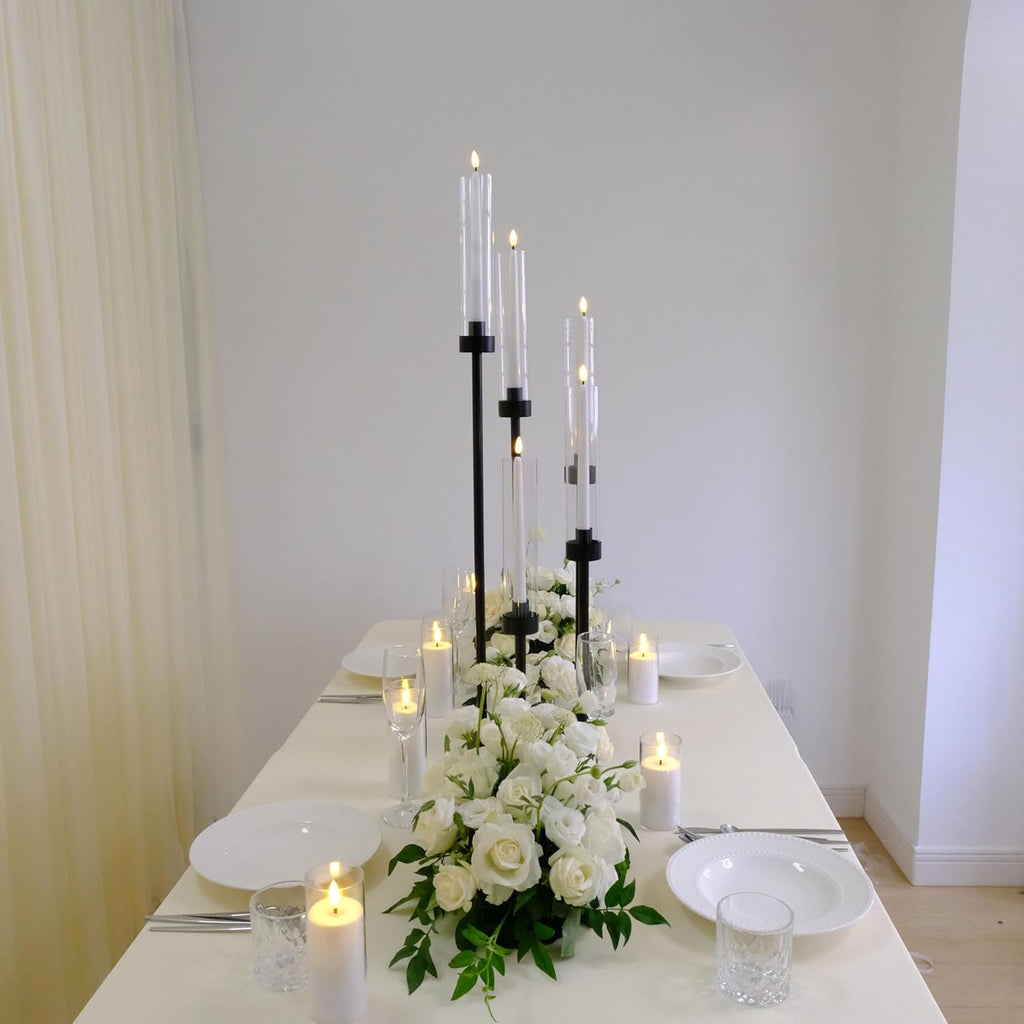 35inch 10pcs Black Candelabra Centerpieces for Tables 5 Arms Wedding centerpieces for Decorations