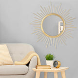 Gold Mirrors for Wall Metal Sunburst Wall Mirrors Home Décor Decorative Hanging Wall Art Bedroom Entryway Large 24" x