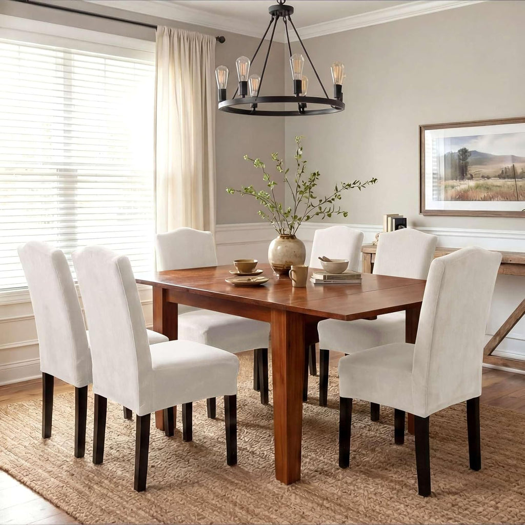 Dining Chair Covers Velvet Stretch Chair Covers for Dining Room Set of 6 Parson Chair Slipcovers