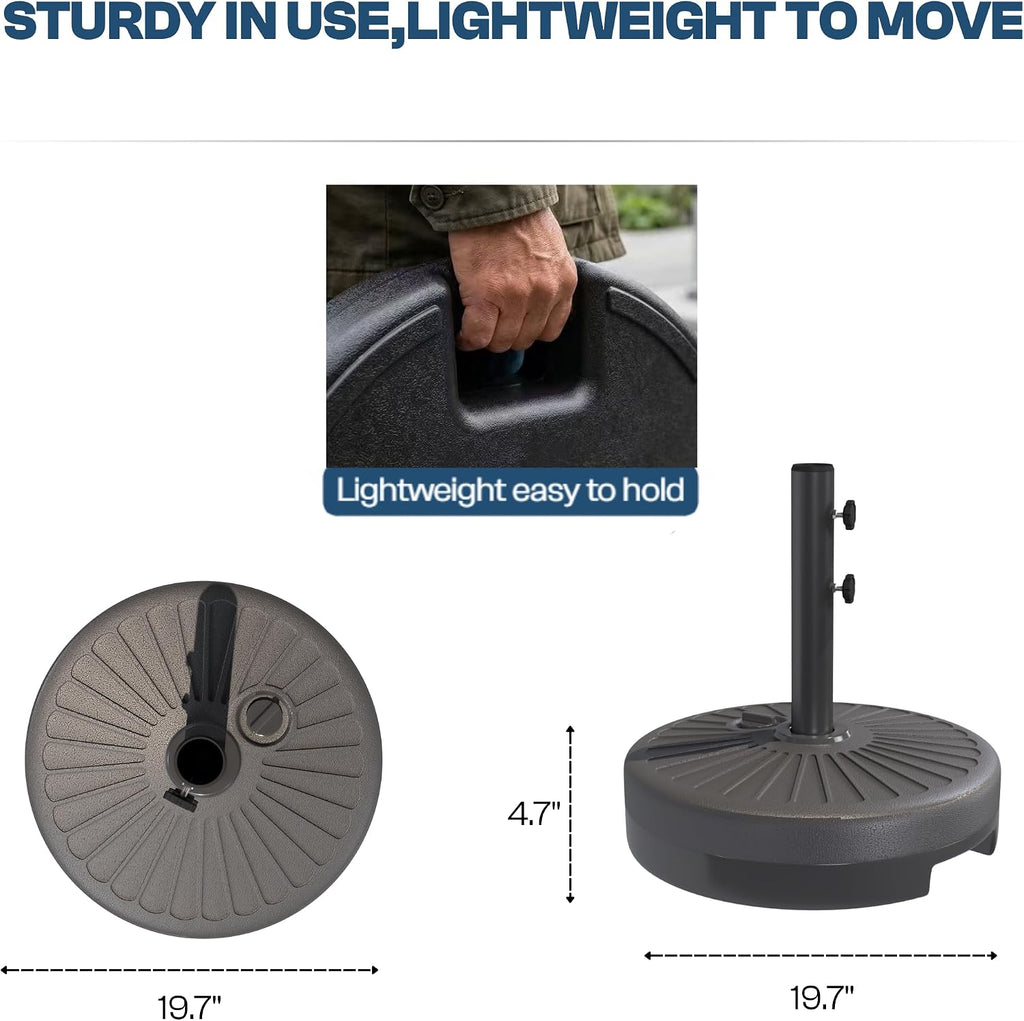 Umbrella Base Water Filled Stand 81.5lb Max Capacity Heavy Duty Patio Umbrella Base
