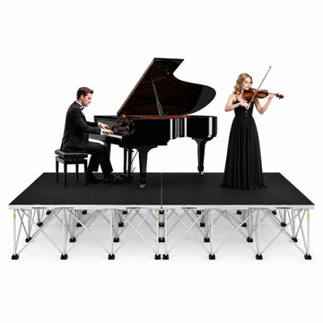 2 Set Portable Stage Platform 4'x4', Foldable Small Stage Platform 48'' L