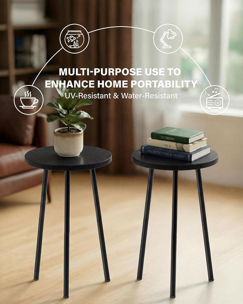 Plant Stand Indoor 2 Pack: Corner 20'' Indoor Plant Stand - Plant Table | Mid Century Modern Decor - Small Round