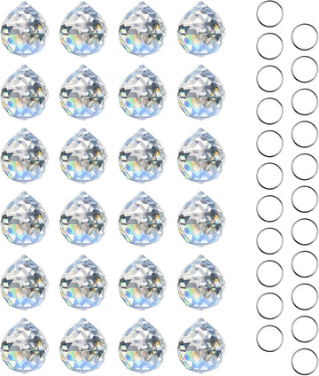 20mm Clear Crystal Ball Prism Sun Shine Catcher Rainbow Pendants Maker, Hanging Crystals Prisms for Windows