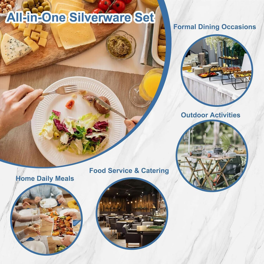 Silverware Set for 4-20 Piece Stainless Steel Flatware Set Including Spoons, Forks, Knives, Mirror Polished Flatware