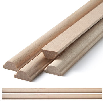 12Pcs Decorative Cylinder Wood Trim Molding 15.75 Inch - 14mm