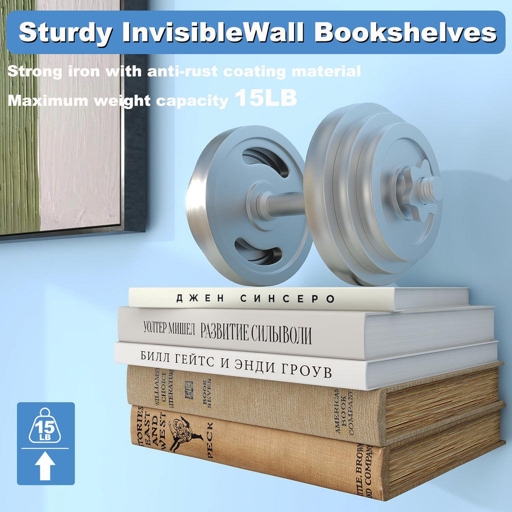 Invisible Floating Bookshelf, Floating Bookshelves Wall Mounted